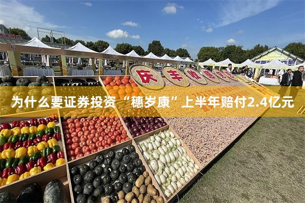 为什么要证券投资 “穗岁康”上半年赔付2.4亿元