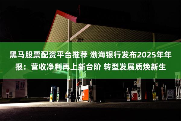 黑马股票配资平台推荐 渤海银行发布2025年年报：营收净利再上新台阶 转型发展质焕新生