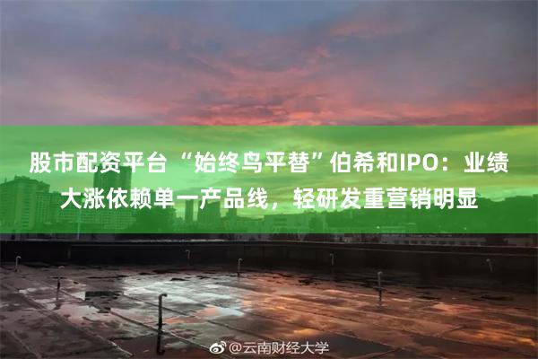 股市配资平台 “始终鸟平替”伯希和IPO：业绩大涨依赖单一产品线，轻研发重营销明显