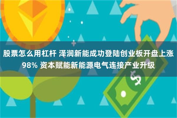 股票怎么用杠杆 泽润新能成功登陆创业板开盘上涨98% 资本赋能新能源电气连接产业升级