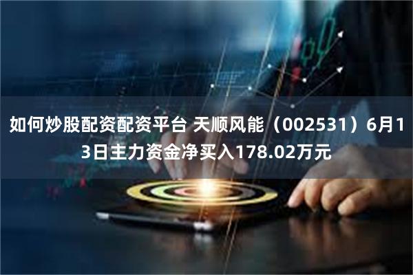 如何炒股配资配资平台 天顺风能（002531）6月13日主力资金净买入178.02万元