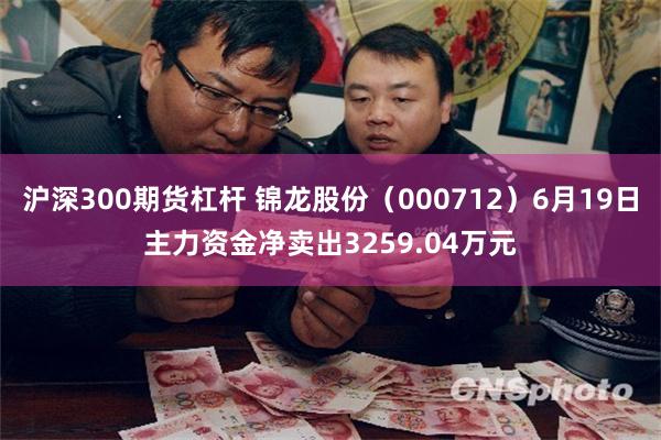 沪深300期货杠杆 锦龙股份（000712）6月19日主力资金净卖出3259.04万元