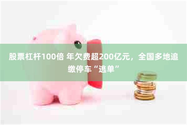 股票杠杆100倍 年欠费超200亿元，全国多地追缴停车“逃单”
