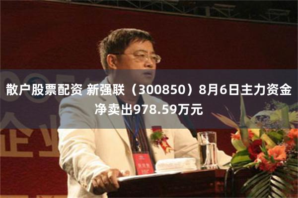 散户股票配资 新强联(300850)8月6日主力资金净卖出978.59万元