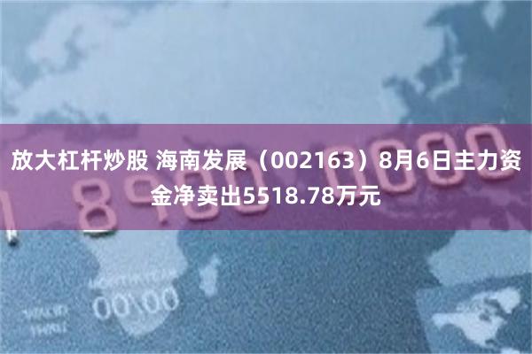 放大杠杆炒股 海南发展(002163)8月6日主力资金净卖出5518.78万元