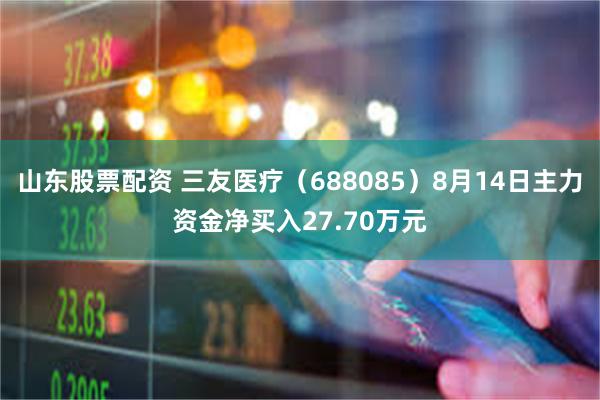 山东股票配资 三友医疗（688085）8月14日主力资金净买入27.70万元