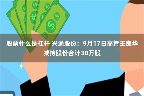 股票什么是杠杆 兴通股份:9月17日高管王良华减持股份合计30万股