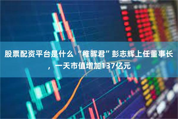 股票配资平台是什么 “稚晖君”彭志辉上任董事长，一天市值增加137亿元