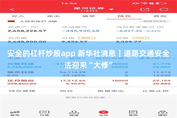 安全的杠杆炒股app 新华社消息｜道路交通安全法迎来“大修”