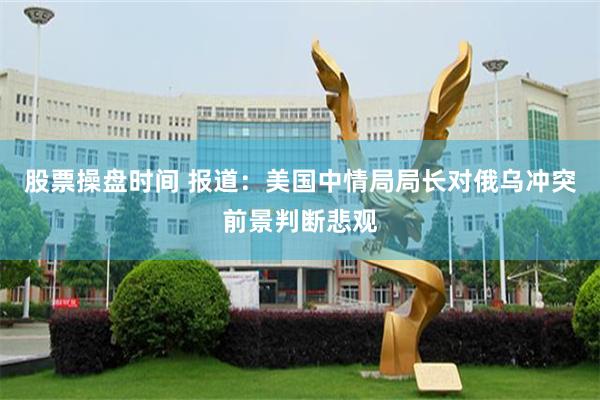 股票操盘时间 报道：美国中情局局长对俄乌冲突前景判断悲观