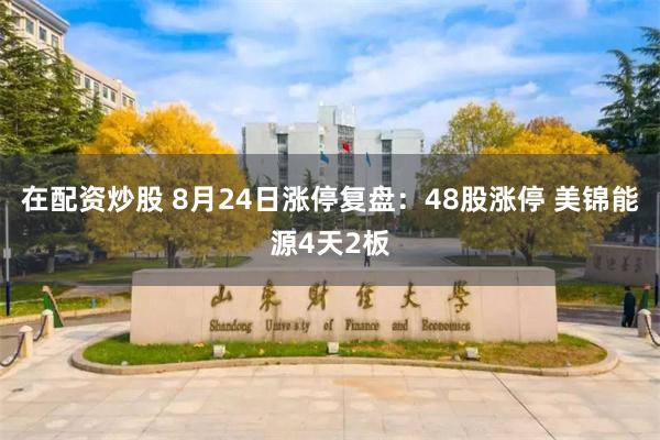在配资炒股 8月24日涨停复盘：48股涨停 美锦能源4天2板