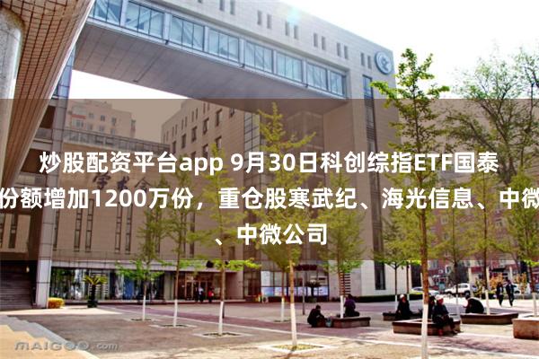 炒股配资平台app 9月30日科创综指ETF国泰基金份额增加1200万份，重仓股寒武纪、海光信息、中微公司