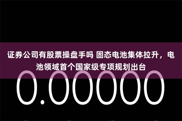 证券公司有股票操盘手吗 固态电池集体拉升，电池领域首个国家级专项规划出台